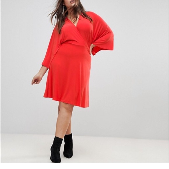 ASOS Curve Dresses & Skirts - ASOS curve NWT coral wrap skater dress size 18